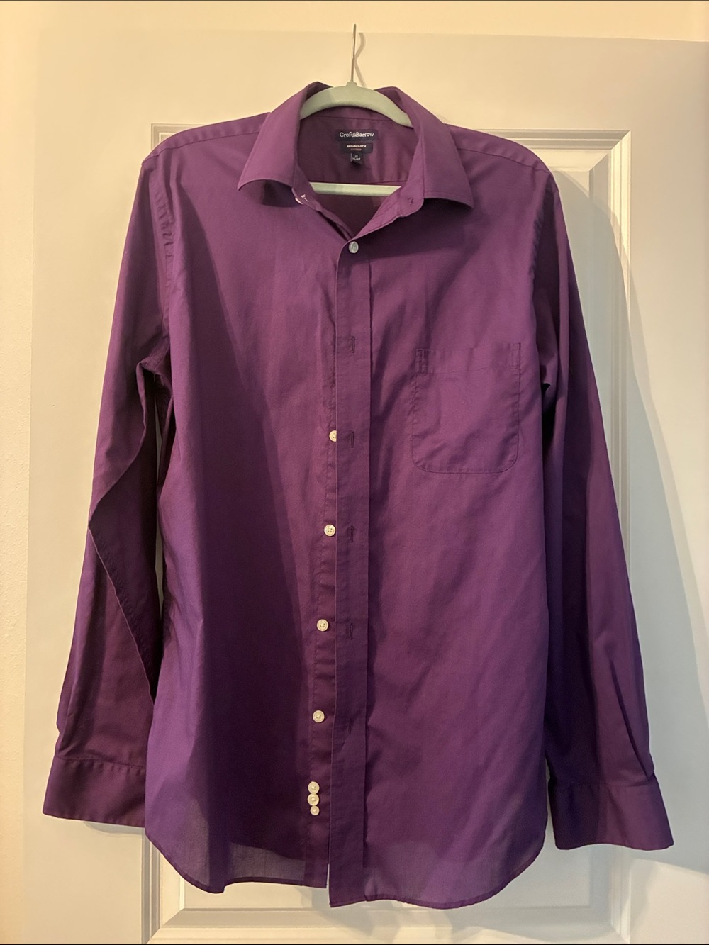 Croft & Barrow Broadcloth Fitted Mens Dress Shirt. Dark Purple. Size 17 (36/37)